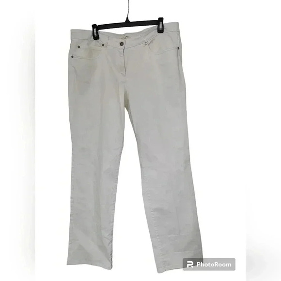 Eileen Fisher Organic Cotton Denim Straight Ankle Jean large white - Picture 1 of 3